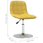 vidaXL Chaise pivotante de salle à manger Jaune moutarde Tissu