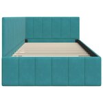 vidaXL Cadre de lit d'angle Turquoise 90 x 190 cm Velours