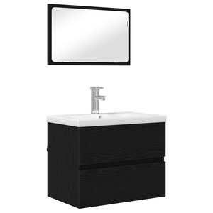 vidaXL Ensemble de mobilier de salle de bain 3 Pièces Chêne noir