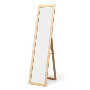 Miroir sur pied rectangulaire 37 x 50 x 155 cm usage décoratif avec design sobre en MDF beige 20_0012880