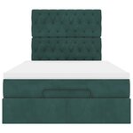 vidaXL Cadre de lit ottoman avec matelas vert foncé 120x190 cm velours