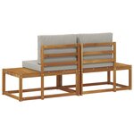 vidaXL Canapé d'extérieur en bout 2 Pièce Gris Naturel et Clair