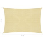 vidaXL Parasol en PEHD rectangulaire 4 x 6 m Beige