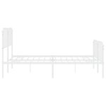 vidaXL Cadre de lit métal sans matelas et pied de lit blanc 183x213 cm
