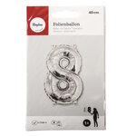 Ballon en aluminium chiffre 8 argenté 40cm