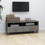 vidaXL Meuble TV HAMAR Gris clair 106x40x40 cm Bois massif de pin