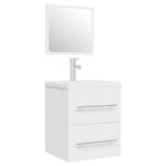 vidaXL Meuble lavabo avec bassin intégré Blanc Bois d'ingénierie