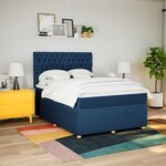 vidaXL Sommier à lattes de lit avec matelas Bleu 140x200 cm Tissu