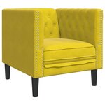 vidaXL Fauteuil Chesterfield jaune velours
