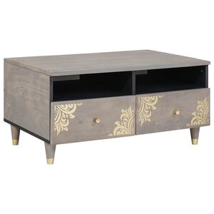 vidaXL Table basse Gris 80 x 54 x 40 cm Bois de mangue massif