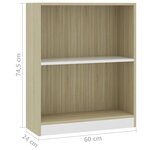 vidaXL Bibliothèque Blanc chêne Sonoma 60x24x74 5 cm Bois d'ingénierie