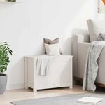 vidaXL Boîte de rangement Blanc 60x32x45 5 cm Bois massif de pin