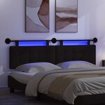 vidaXL Tête de lit suspendue Avec lumière LED Noir Tissu