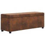 vidaXL Banc avec compartiment de rangement 116 cm Marron Similicuir