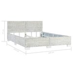 vidaXL Cadre de lit Gris Rotin naturel 160 x 200 cm