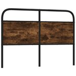 vidaXL Tête de lit chêne fumé 140 cm acier et bois d'ingénierie