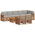 vidaXL Ensembles de canapés avec coussin 9 Pièces Gris Naturel et Clair