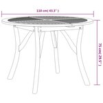 vidaXL Table de jardin Ø 110 cm Bois d'acacia solide