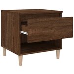 vidaXL Table de chevet Chêne brun 50x46x50 cm Bois d'ingénierie