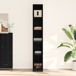 vidaXL Armoire en chêne noir - 30 x 50 x 200 cm  faite en bois solide.