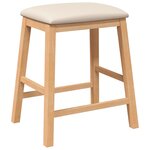 vidaXL chaises de bar avec coussins 2 Pièces bois massif d'hévéa