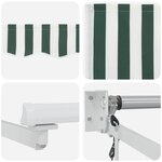 vidaXL Auvent Rétractable Vert et blanc 500 × 300 cm Polyester Métal