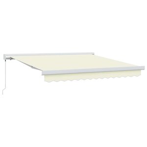 vidaXL Auvent Rétractable Crème 300 x 250 cm Tissu  Métal