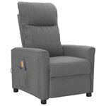 vidaXL Fauteuil de massage Gris clair Tissu