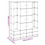 vidaXL Armoire modulaire 18 compartiments Noir et blanc 37x146x180 5cm