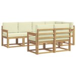 vidaXL Ensemble de canapés d'extérieur 7 pc Blanc et crème Polyester