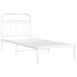 vidaXL Cadre de lit métal sans matelas avec tête de lit blanc 80x200cm