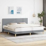 vidaXL Cadre de lit avec tête de lit Gris clair 180 x 200 cm Tissu