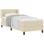 vidaXL Lit à ressorts avec matelas Crème 80 x 200 cm tissu