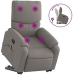 vidaXL Fauteuil inclinable de massage Taupe Tissu