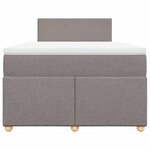 vidaXL Sommier à lattes de lit avec matelas taupe 120x190 cm tissu