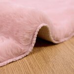 vidaXL Tapis en Fourrure Synthétique de Lapin Olite Rose Ø 80 cm