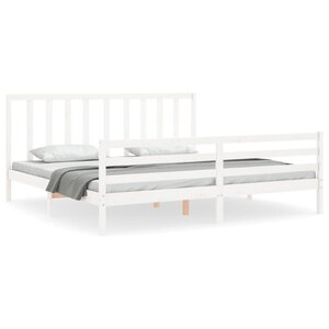 vidaXL Cadre de lit sans matelas blanc 200x200 cm bois massif de pin