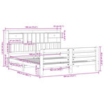 vidaXL Lit bibliothèque sans matelas blanc 180x200 cm bois pin massif