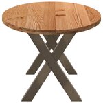 vidaXL Table à manger marron clair bois de chêne massif ovale