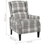 vidaXL Fauteuil inclinable Gris Tissu