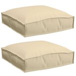 vidaXL Coussin pour assise de palette 2 Pièces Beige 40 x 40 x 8 cm