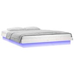 vidaXL Cadre de lit à LED sans matelas blanc 140x190 cm bois massif