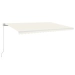 vidaXL Auvent manuel rétractable avec LED 500x350 cm Crème