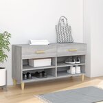 vidaXL Meuble à chaussures Sonoma gris 102x35x55 cm Bois d'ingénierie