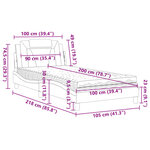 vidaXL Lit avec matelas marron 100x200 cm similicuir