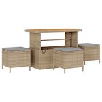 Ensemble de Canapés de Jardin de 9 Pièces avec Coussins Beige Rotin Poly Acacia