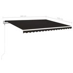vidaXL Auvent automatique capteur de vent et LED 400x350 cm Anthracite