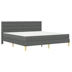 vidaXL Cadre de lit avec matelas Gris foncé 200 x 200 cm tissu