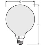 Ampoule globe led osram diametre 95 mm - 6 5w = 60 - e27 - verre dépoli - blanc chaud