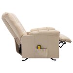 vidaXL Fauteuil de massage inclinable Crème Tissu